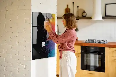 Quadro magnético para desenhar com design de poeira colorida