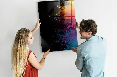 Quadro magnético para desenhar com design de poeira colorida