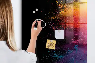 Quadro magnético para desenhar com design de poeira colorida