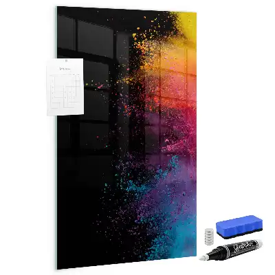 Quadro magnético para desenhar com design de poeira colorida