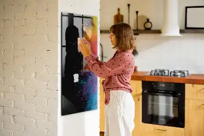 Quadro magnético para desenhar com design de poeira colorida
