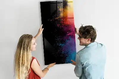 Quadro magnético para desenhar com design de poeira colorida