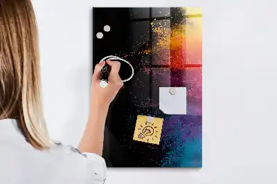 Quadro magnético para desenhar com design de poeira colorida