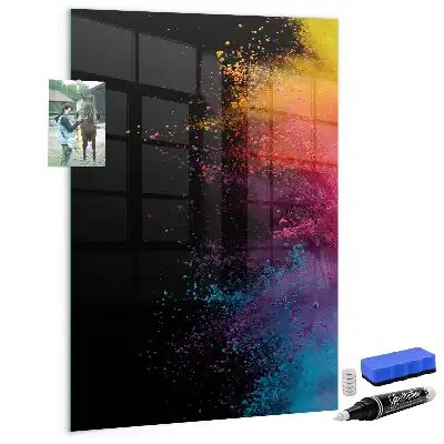 Quadro magnético para desenhar com design de poeira colorida