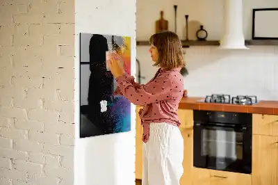 Quadro magnético para desenhar com design de poeira colorida