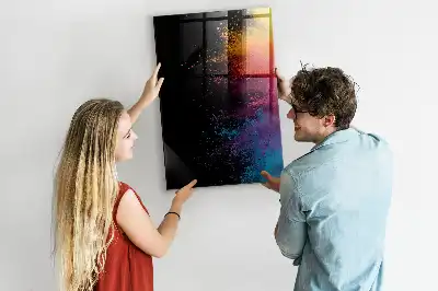 Quadro magnético para desenhar com design de poeira colorida