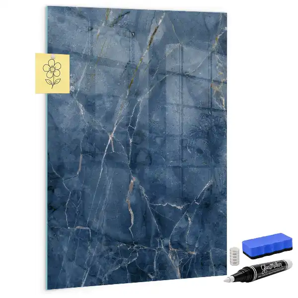 Quadro magnético decorativo com estampa de mármore e caneta