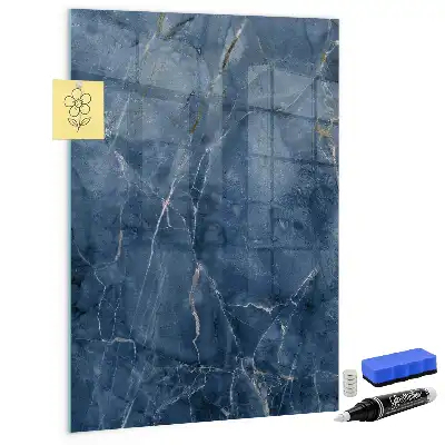 Quadro magnético decorativo com estampa de mármore e caneta