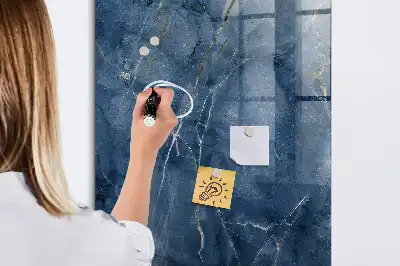 Quadro magnético decorativo com estampa de mármore e caneta