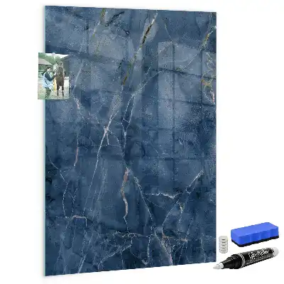 Quadro magnético decorativo com estampa de mármore e caneta