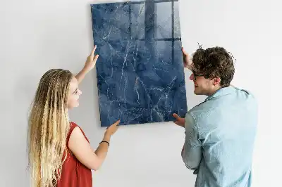 Quadro magnético decorativo com estampa de mármore e caneta