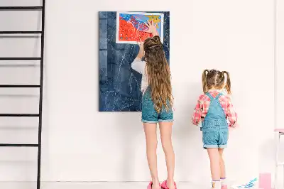Quadro magnético decorativo com estampa de mármore e caneta