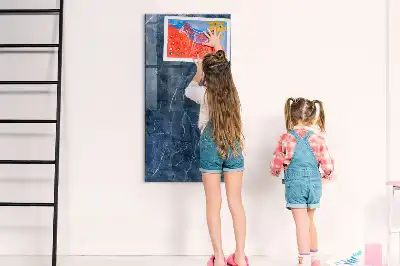 Quadro magnético decorativo com estampa de mármore e caneta