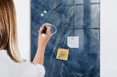 Quadro magnético decorativo com estampa de mármore e caneta