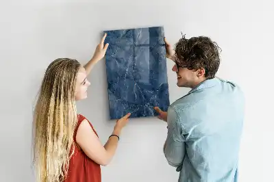 Quadro magnético decorativo com estampa de mármore e caneta