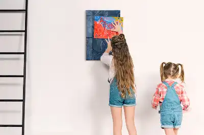 Quadro magnético decorativo com estampa de mármore e caneta