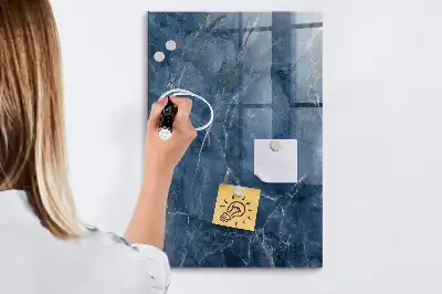 Quadro magnético decorativo com estampa de mármore e caneta