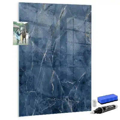 Quadro magnético decorativo com estampa de mármore e caneta