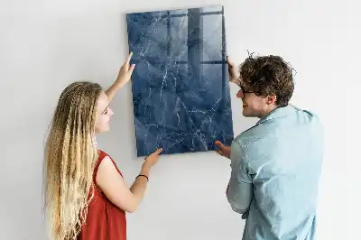 Quadro magnético decorativo com estampa de mármore e caneta