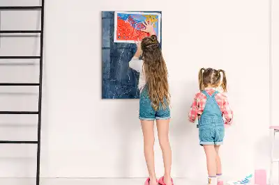 Quadro magnético decorativo com estampa de mármore e caneta