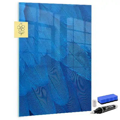 Quadro magnético para desenhar com tema de penas de pássaros