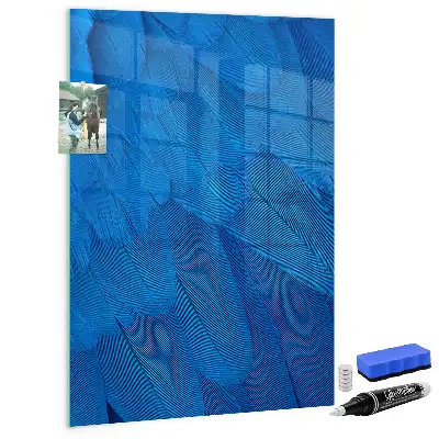 Quadro magnético para desenhar com tema de penas de pássaros