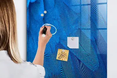 Quadro magnético para desenhar com tema de penas de pássaros