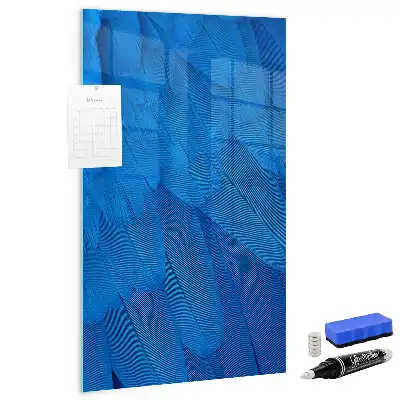 Quadro magnético para desenhar com tema de penas de pássaros