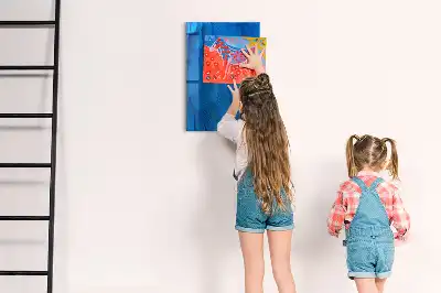Quadro magnético para desenhar com tema de penas de pássaros