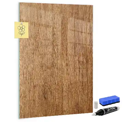 Quadro magnético com caneta em madeira com tons quentes