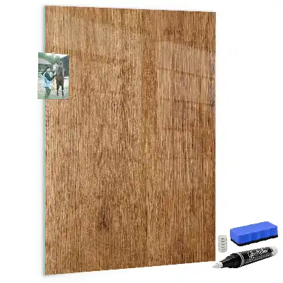Quadro magnético com caneta em madeira com tons quentes