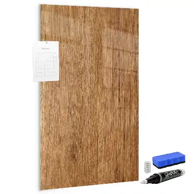 Quadro magnético com caneta em madeira com tons quentes