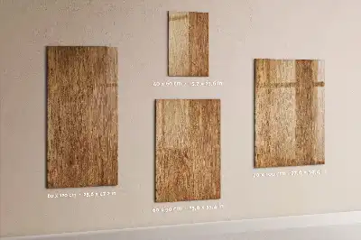 Quadro magnético com caneta em madeira com tons quentes