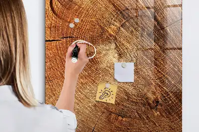 Quadro magnético com caneta estampa de corte transversal de tronco