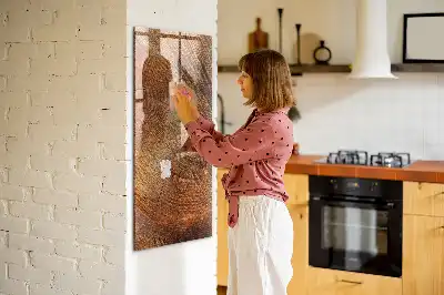 Quadro magnético com caneta estampa de corte transversal de tronco