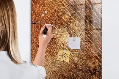 Quadro magnético com caneta estampa de corte transversal de tronco