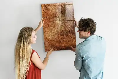 Quadro magnético com caneta estampa de corte transversal de tronco