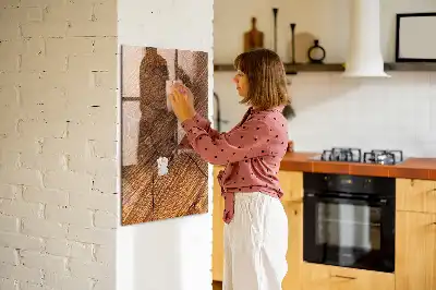 Quadro magnético para desenhar em tom quente de madeira