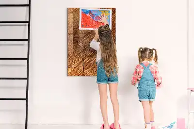 Quadro magnético para desenhar em tom quente de madeira