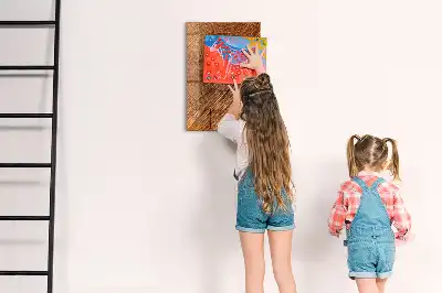 Quadro magnético para desenhar em tom quente de madeira