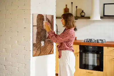 Quadro magnético para desenhar em tom quente de madeira