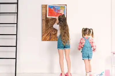 Quadro magnético para desenhar em tom quente de madeira