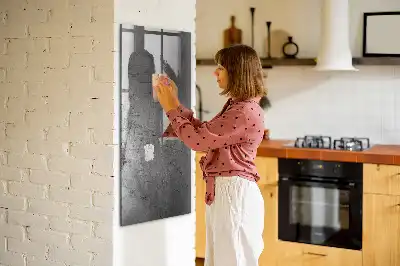 Quadro magnético com caneta acabamento em metal riscado