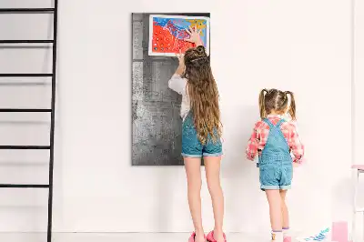 Quadro magnético com caneta acabamento em metal riscado