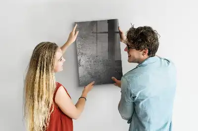Quadro magnético com caneta acabamento em metal riscado