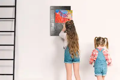 Quadro magnético com caneta acabamento em metal riscado