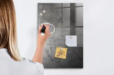 Quadro magnético com caneta acabamento em metal riscado