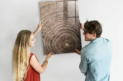 Quadro magnético educativo com caneta tema anéis de crescimento da madeira