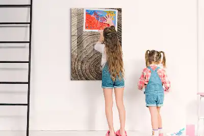 Quadro magnético educativo com caneta tema anéis de crescimento da madeira