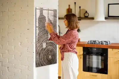 Quadro magnético educativo com caneta tema anéis de crescimento da madeira